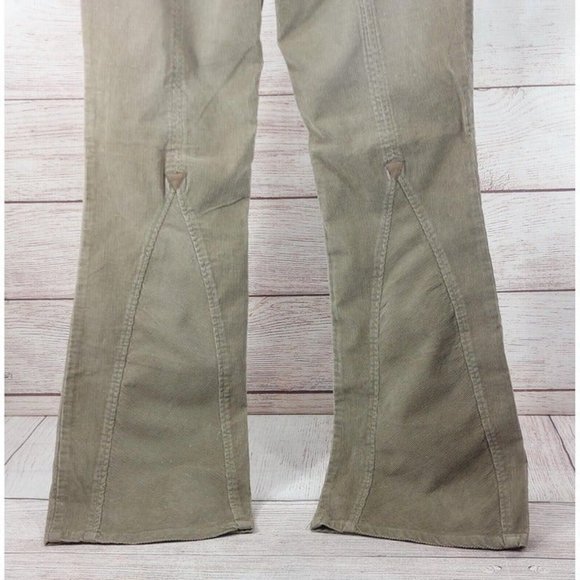 Women's Low Waist Corduroy Pants Vintage Wide Leg 70's Tan Flare End Jeans Sz 14 - Picture 12 of 12